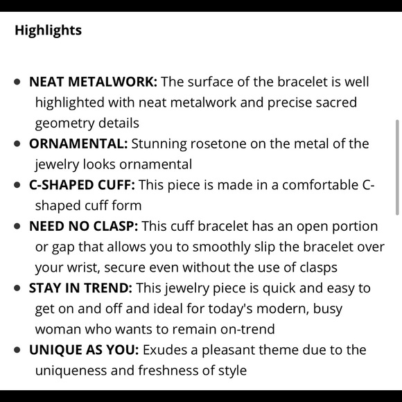 Roseton magnetic cuff bracelet - Picture 5 of 7